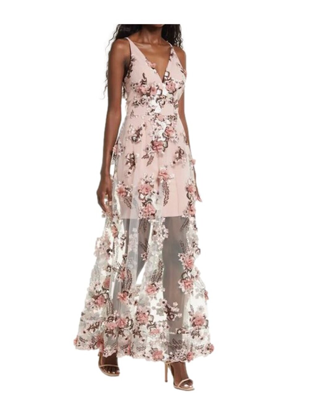 Sidney 3D Floral Fit & Flare Gown by Dress the Population